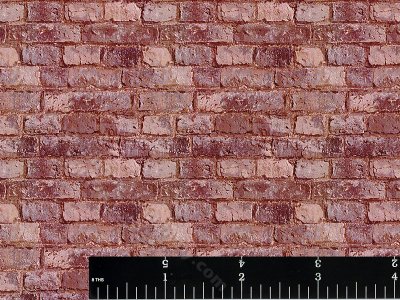 (image for) Faded Red Brick Miniature Wallpaper for Dollhouses