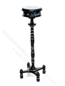 (image for) Miniature Hand Painted Black Plant Stand for Dollhouses