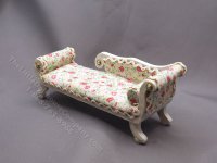 (image for) Miniature White Floral Chaise Lounge