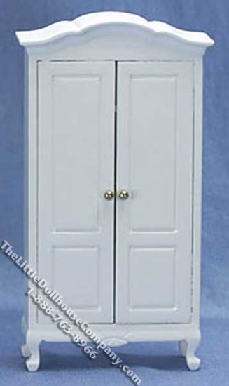 (image for) Miniature White Armoire for Dollhouses