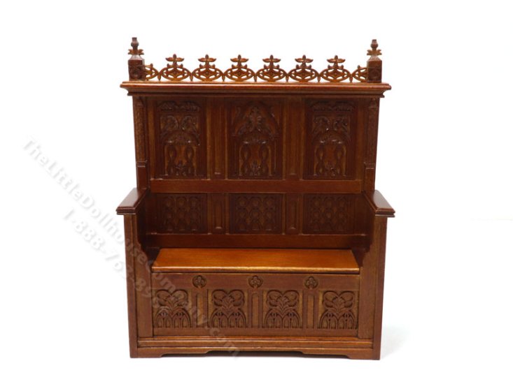 (image for) Miniature Gothic Monks Bench for Dollhouses