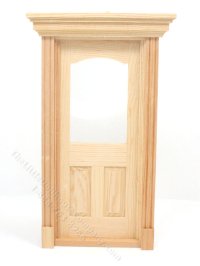 (image for) Dollhouse Scale Model Raised Panel Door with Window