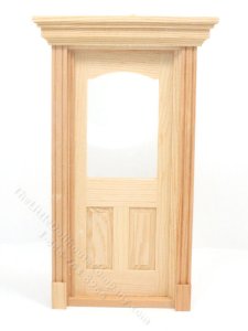 (image for) Dollhouse Scale Model Raised Panel Door with Window