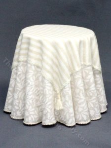 (image for) Miniature Round Table with Cream Tablecloth by Designs by Janet
