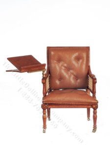 (image for) Miniature Walnut Armchair for Dollhouses