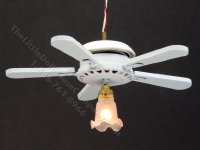 (image for) Miniature 12V Ceiling Light and Working Fan for Dollhouses