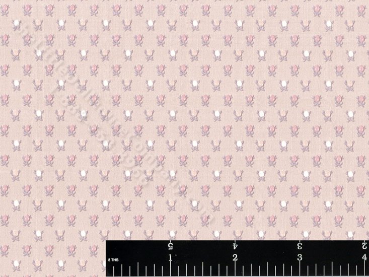 (image for) Multicolor Roses on Brown Miniature Wallpaper for Dollhouses