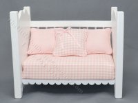 (image for) Miniature Pink Gingham Nursery Set for Dollhouses (3pc)