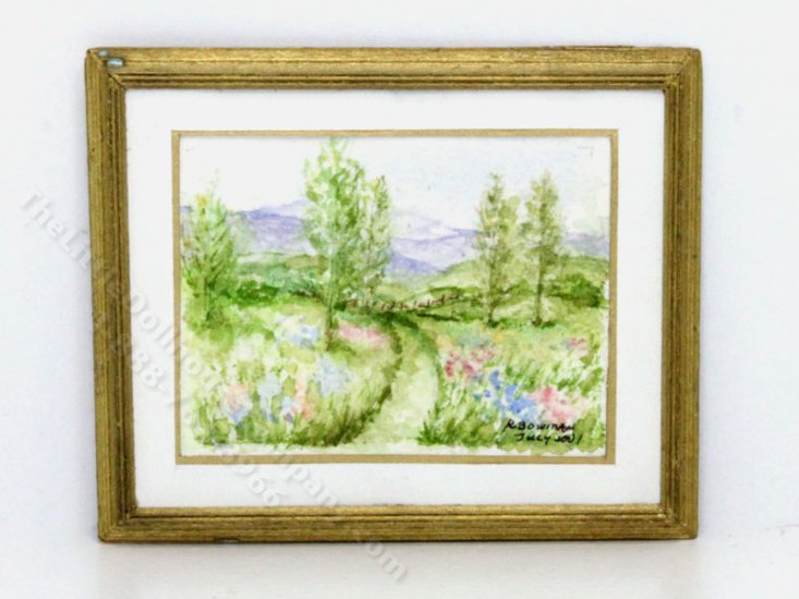 (image for) Miniature Painting of a Country Lane in Summer by Karen Bowman