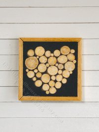 (image for) Miniature Framed Wooden Heart Board Print