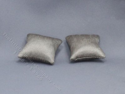 (image for) Miniature Pair of Grey Satin Pillows for Dollhouses