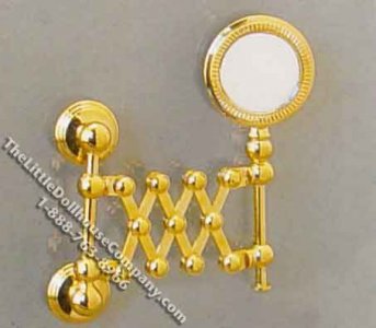 (image for) Miniature Brass Extension Mirror for Dollhouses