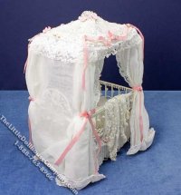 (image for) Miniature White Covered Crib by Serena Johnson