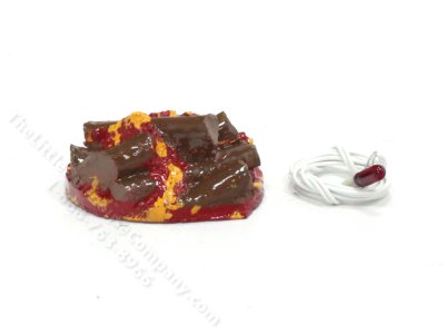 (image for) Dollhouse Scale Model Glowing logs for Fireplaces