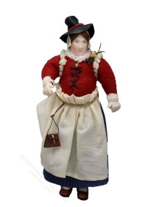 (image for) Handcrafted Vintage Miniature Woman in Welsh Dress