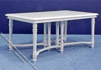 (image for) Miniature White Provence 8 Piece Dining Room Set for Dollhouses