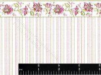 (image for) Dollhouse Scale Model Wallpaper Pink Jacobean Stripe Pattern