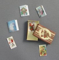 (image for) Dollhouse Miniature Set of Christmas Cards (6 pc)