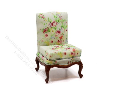 (image for) Miniature Accent Side Chair for Dollhouses - Floral