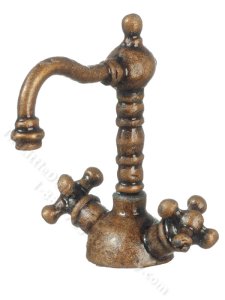 (image for) Miniature Classic Taps in Antique Brass for Dollhouses