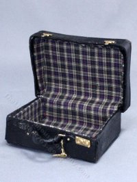 (image for) Vintage Miniature Black Suitcase for Dollhouses