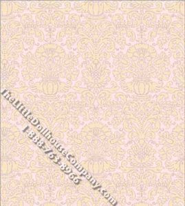 (image for) Annabelle Mini Damask Pattern Miniature Wallpaper for Dollhouses