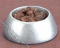 (image for) Miniature Filled Silver Coloured Dog Dish for Dollhouses