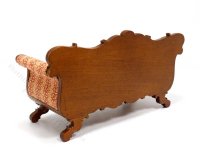 (image for) Miniature Walnut Empire Victorian Sofa For Dollhouses