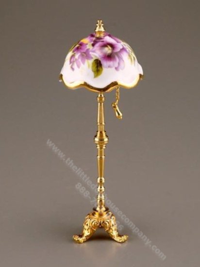 (image for) Dollhouse Scale Model Non-Functional Violet Shade Floor Lamp