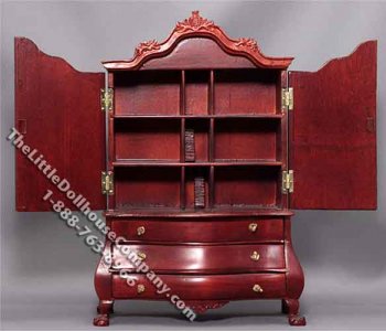 (image for) Miniature Mahogany Dutch Baby Cabinet for Dollhouses