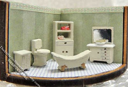 (image for) 1/144" Scale Bathroom Furniture Kit for Dollhouses