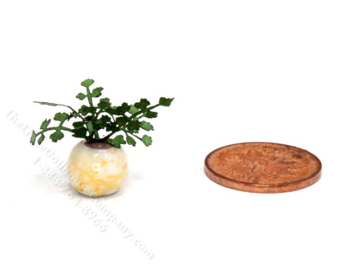 (image for) Handmade Miniature 1/4 Scale Ivy Plant in Cream Vase