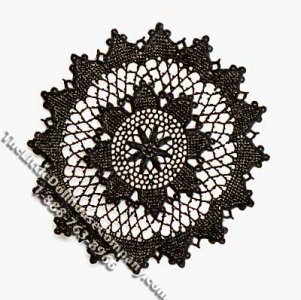 (image for) Miniature Black Round Laser Cut Doily for Dollhouses