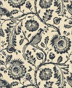 (image for) Black Birds on Tan Pattern Miniature Wallpaper for Dollhouses