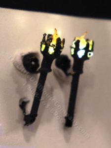 (image for) 1:48 Scale Miniature 3V Pair of Torch Sconces for Dollhouses