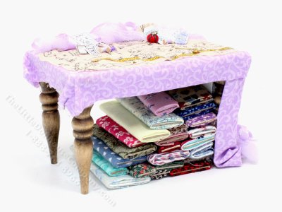 (image for) Miniature Sewing Work Table by Bette Jo Chudy for Dollhouses