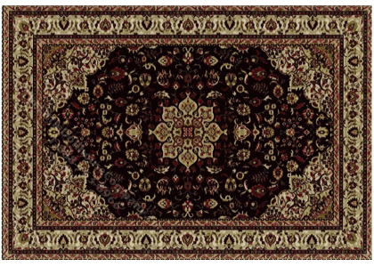 (image for) Dollhouse Scale Model Rectangular Traditional Rug