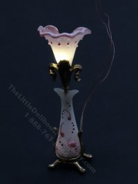 (image for) Miniature Bronze Pink Iris Lamp by Jim Pounder