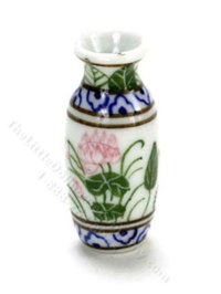 (image for) Miniature Porcelain Water Lily Vase for Dollhouses