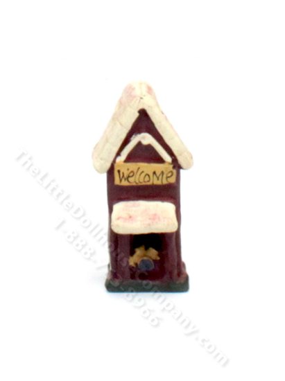 (image for) Miniature Red Birdhouse for Dollhouses