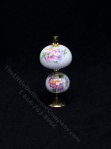 (image for) Miniature Oil Lamp with Ceramic Shade For Dollhouses