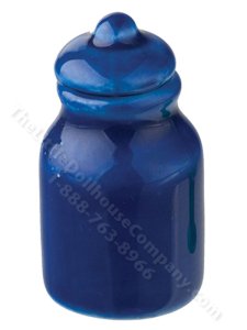 (image for) Miniature Blue Ceramic Jar for Dollhouses