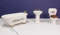 (image for) Miniature 3 Piece Bathroom Set for Dollhouses