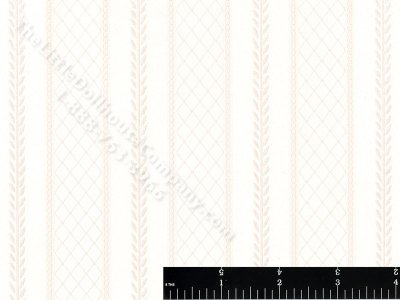 (image for) Gold Lattice Stripe Miniature Wallpaper for Dollhouses