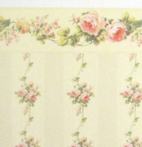 (image for) 1/2 Scale Floral Wallpaper for Dollhouses