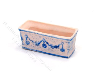 (image for) Miniature Cream and Blue Flowerbox for Dollhouses
