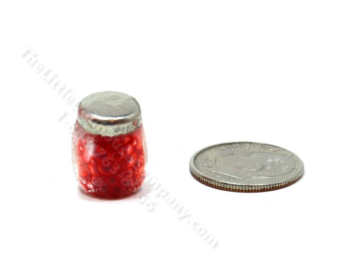 (image for) Miniature Glass Jar of Red Currant Jelly for Dollhouses