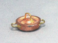 (image for) Miniature Copper Sauce Pot with Lid For Dollhouses
