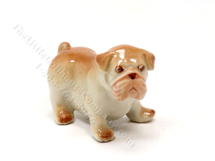 (image for) Miniature Porcelain Bulldog for Dollhouses