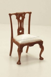 (image for) Miniature Fancy Walnut Side Chair For Dollhouses
